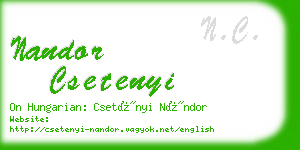 nandor csetenyi business card